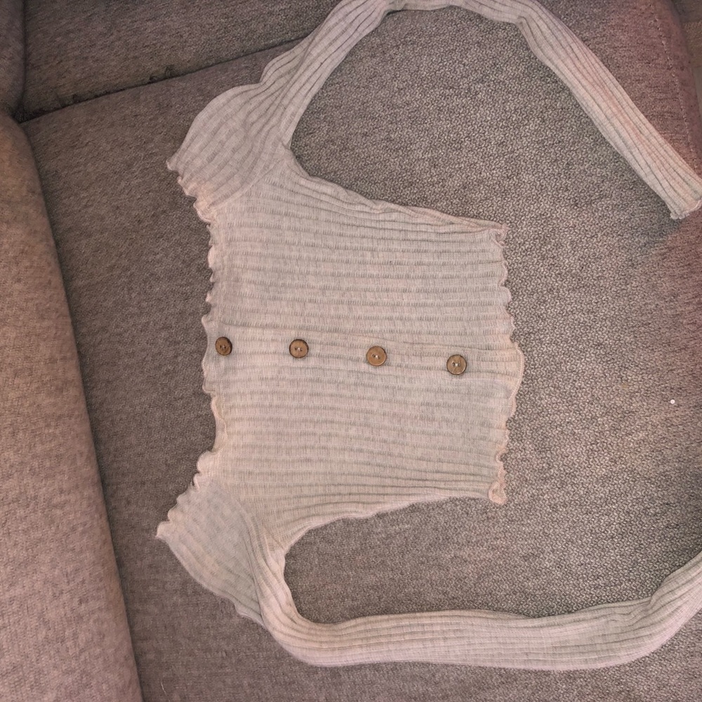 Cropped Knit Off the Shoulder Top